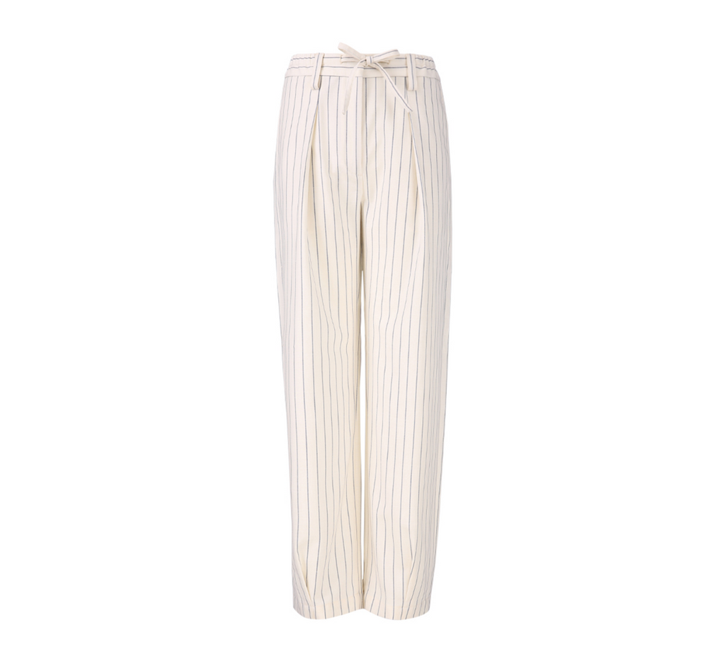 REHMAI Cream Stripe Wool Trousers, view 2 of 5