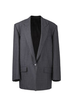 REHMAI Grey Stripe Wool Jacket, view 1 of 5