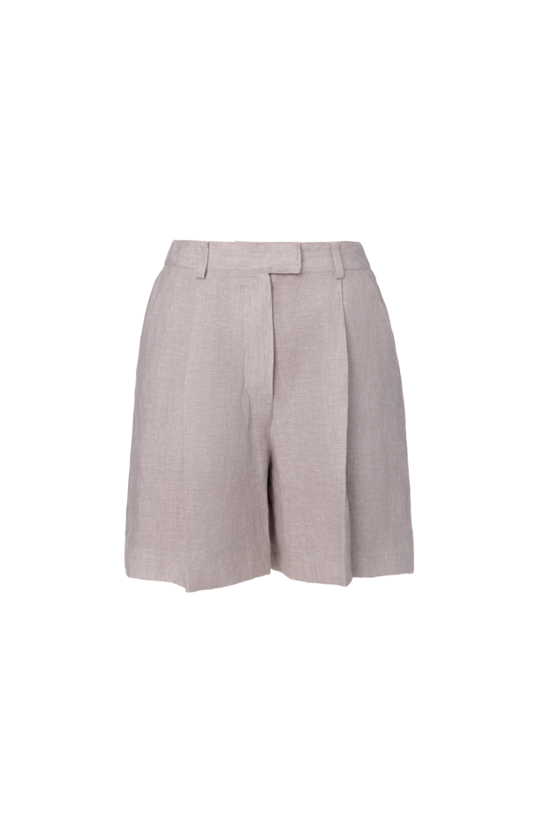 REHMAI Grey Linen Shorts, view 1 of 2