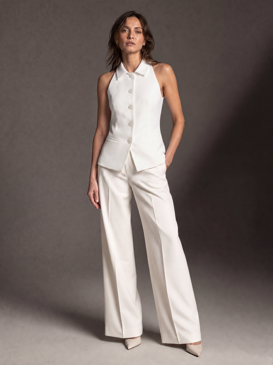 REHMAI Ivory Trousers, view 2 of 3
