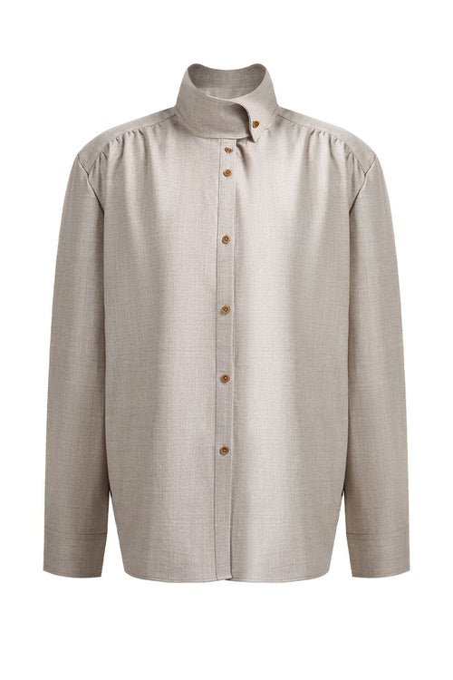 REHMAI Beige Wool Shirt, view 1 of 6
