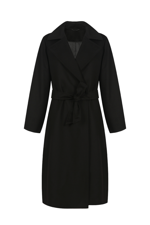 REHMAI Black Cashmere Coat, view 1 of 3