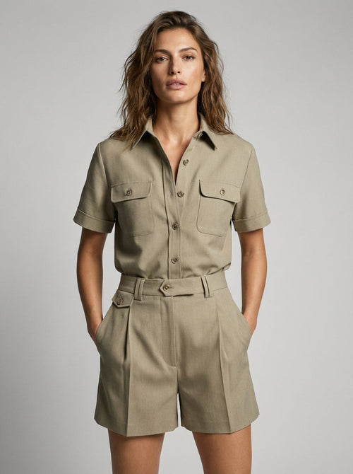REHMAI Beige Shorts, view 2 of 4