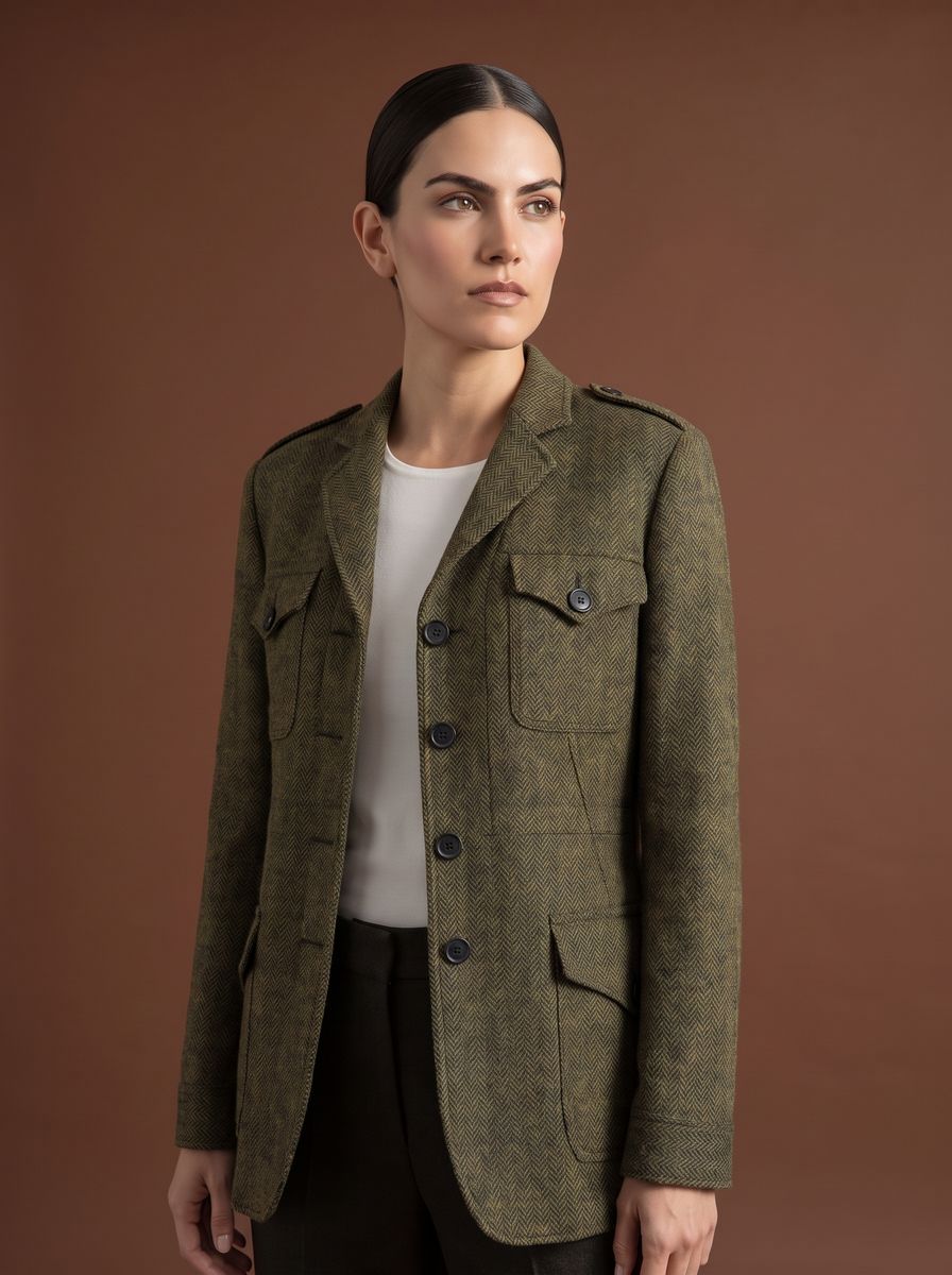 REHMAI Green Stripe Wool Jacket, view 2 of 8