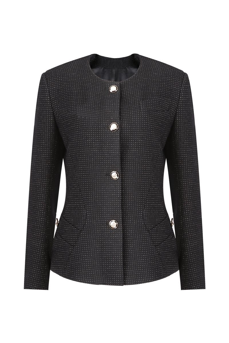 REHMAI Black Check Cotton Jacket, view 1 of 6