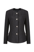 REHMAI Black Check Cotton Jacket, view 1 of 6