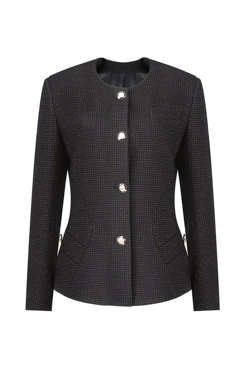 REHMAI Black Check Cotton Jacket, view 1 of 6