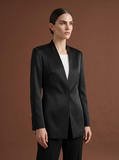 REHMAI Black Acetate Jacket, view 2 of 6
