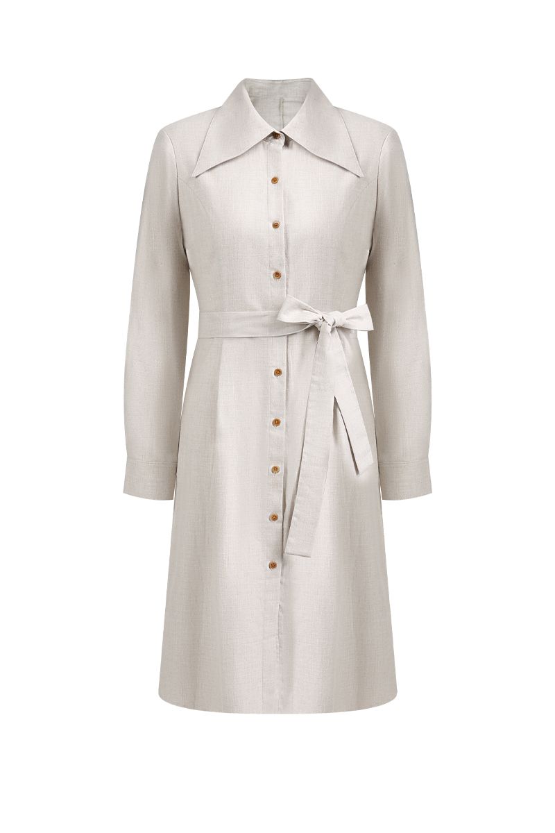 REHMAI Cream Cotton Shirt, view 1 of 5