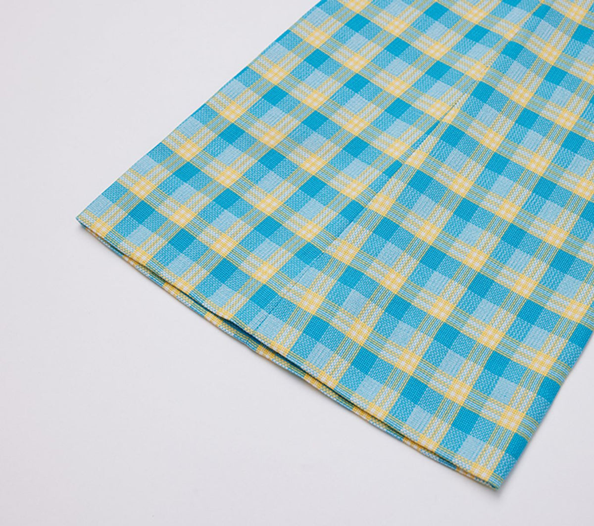 REHMAI Light Blue Check Polyester Trousers, view 2 of 7