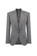 REHMAI Grey Stripe Polyester Jacket, view 1 of 5