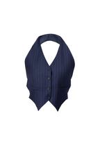 REHMAI Navy Stripe Wool Waistcoat, view 1 of 2