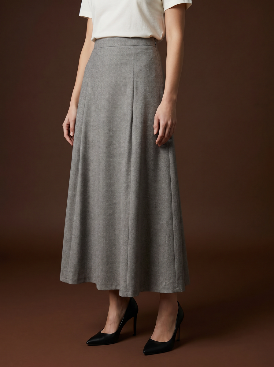 REHMAI Brown Wool Skirt, view 2 of 4