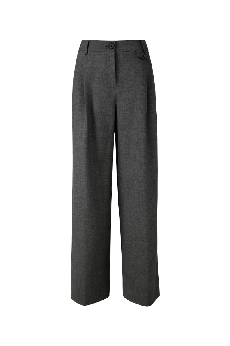 REHMAI Grey Wool Trousers, view 1 of 7