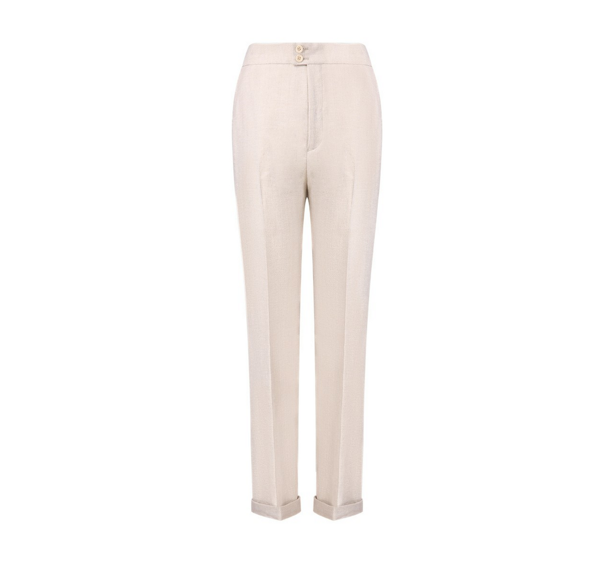 REHMAI Khaki Linen Trousers, view 2 of 6