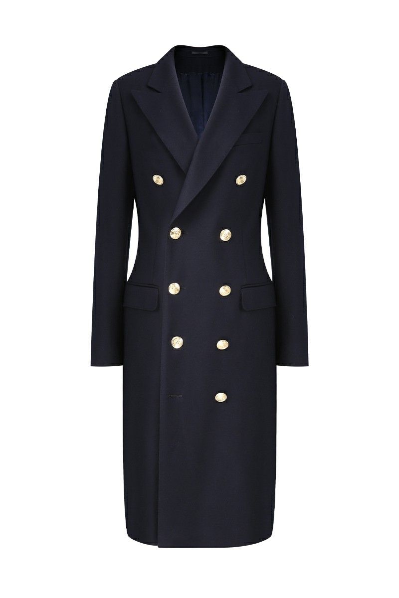 REHMAI Navy Wool Coat, view 1 of 5