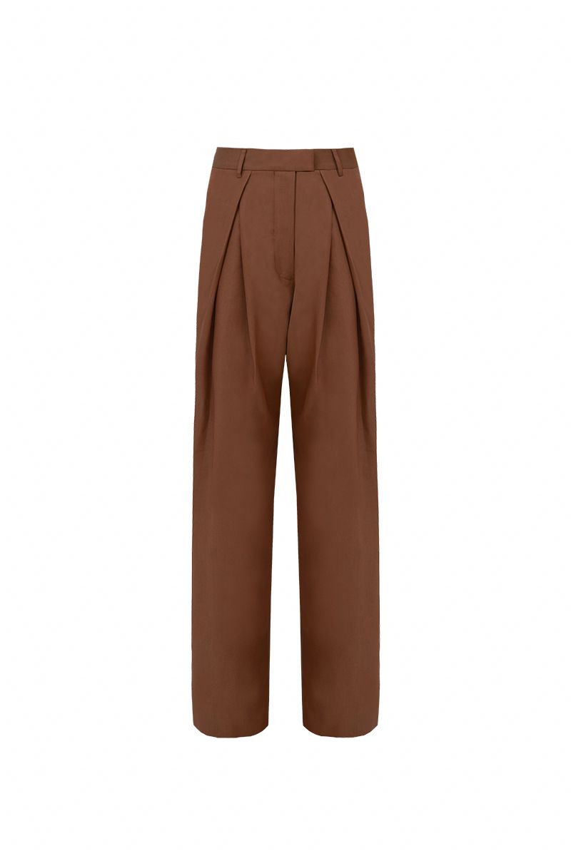 REHMAI Orange Wool Trousers, view 1 of 2