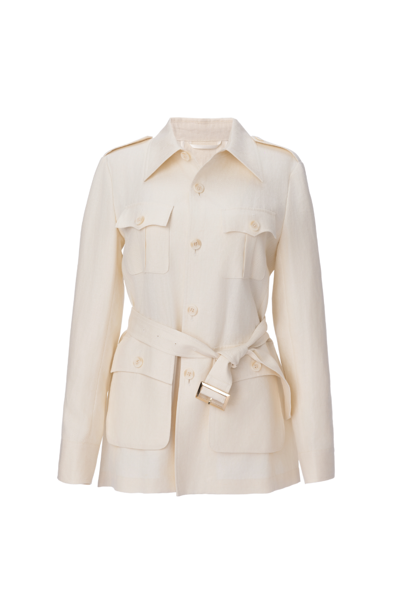 REHMAI White Stripe Linen Jacket, view 1 of 2