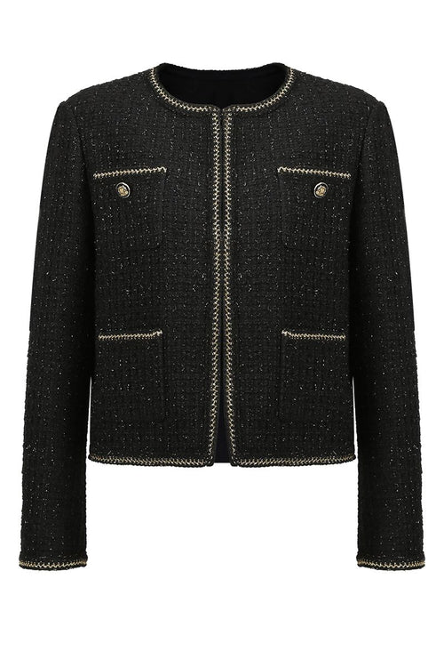REHMAI Black Check Polyester Jacket, view 1 of 6