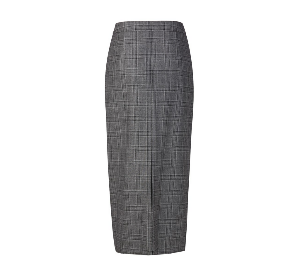 REHMAI Grey Check Wool Skirt, view 2 of 6