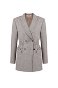 REHMAI Khaki Check Wool Jacket, view 1 of 5