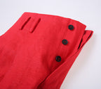 REHMAI Red Linen Trousers, view 2 of 3