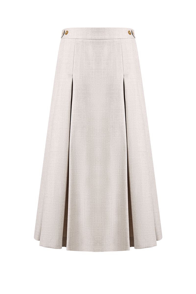 REHMAI Khaki Wool Skirt, view 1 of 5