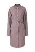 REHMAI Coffee Stripe Cotton Shirt, view 1 of 5