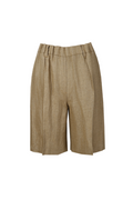 REHMAI Brown Linen Shorts, view 1 of 5