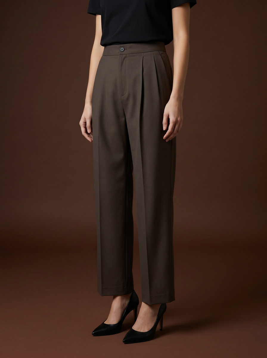 REHMAI Coffee Trousers, view 2 of 4