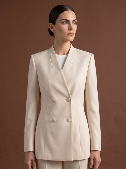 REHMAI Beige Polyester Jacket, view 2 of 4
