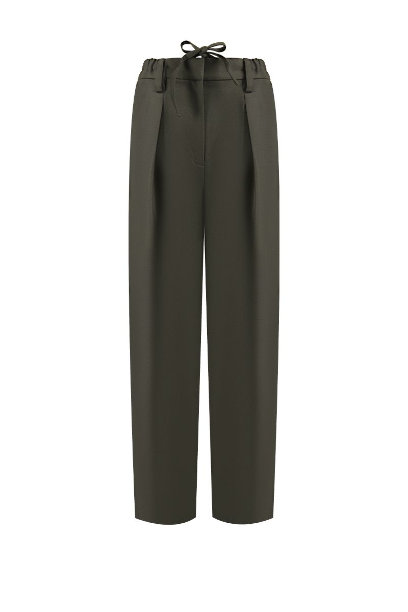 REHMAI Green Wool Trousers, view 1 of 6