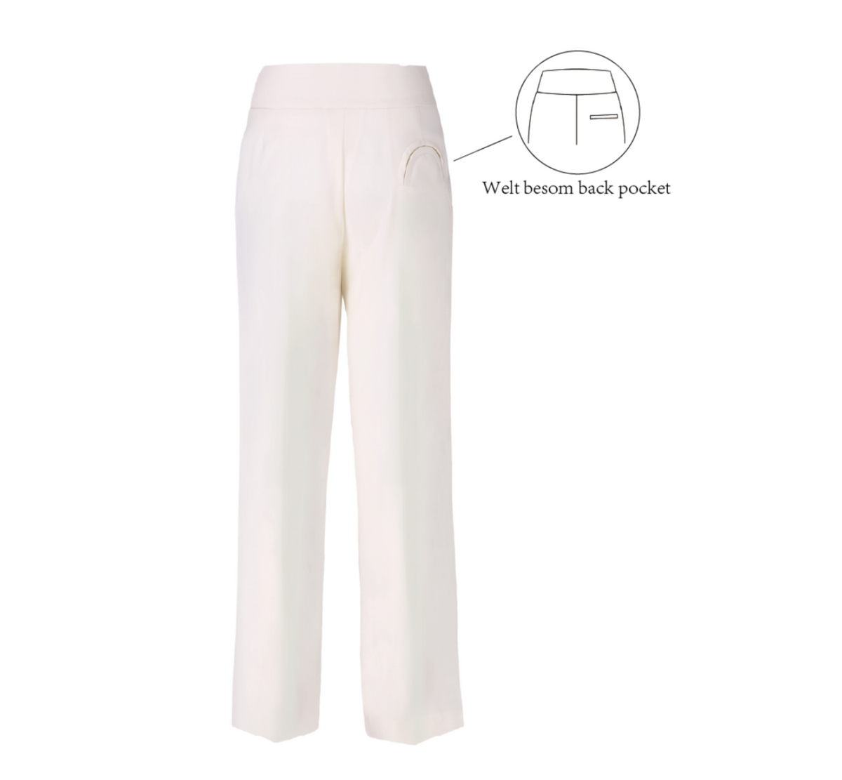 REHMAI White Wool Trousers, view 2 of 5