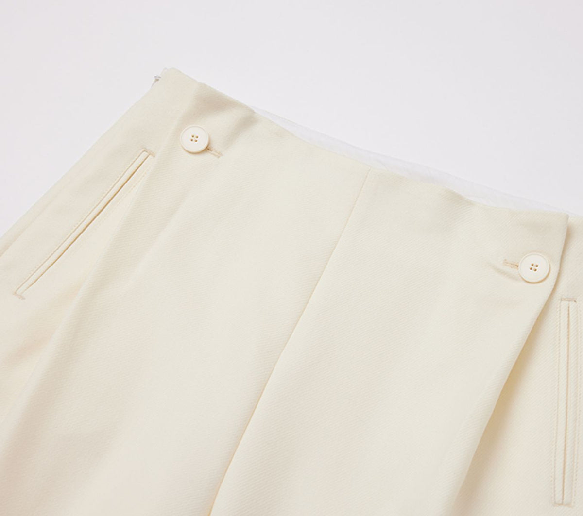REHMAI Ivory Wool Shorts, view 2 of 3