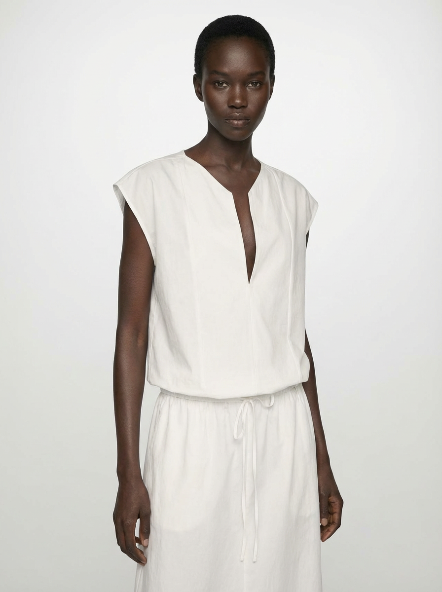 REHMAI White Cotton Shirt, view 2 of 4