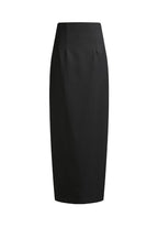 REHMAI Black Textured Wool Skirt, view 1 of 5