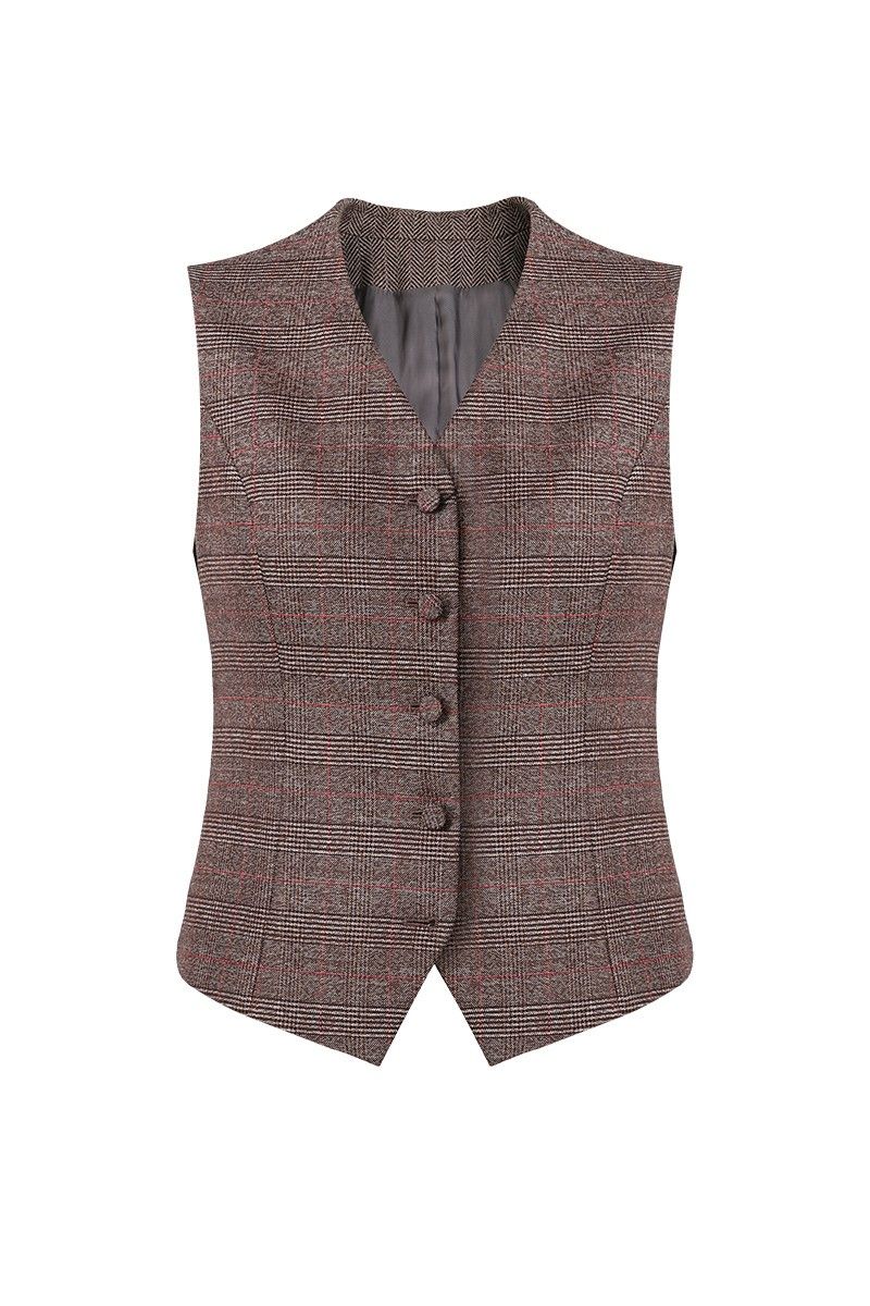 REHMAI Burgundy Waistcoat, view 1 of 5