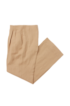 REHMAI Camel Linen Trousers, view 1 of 5