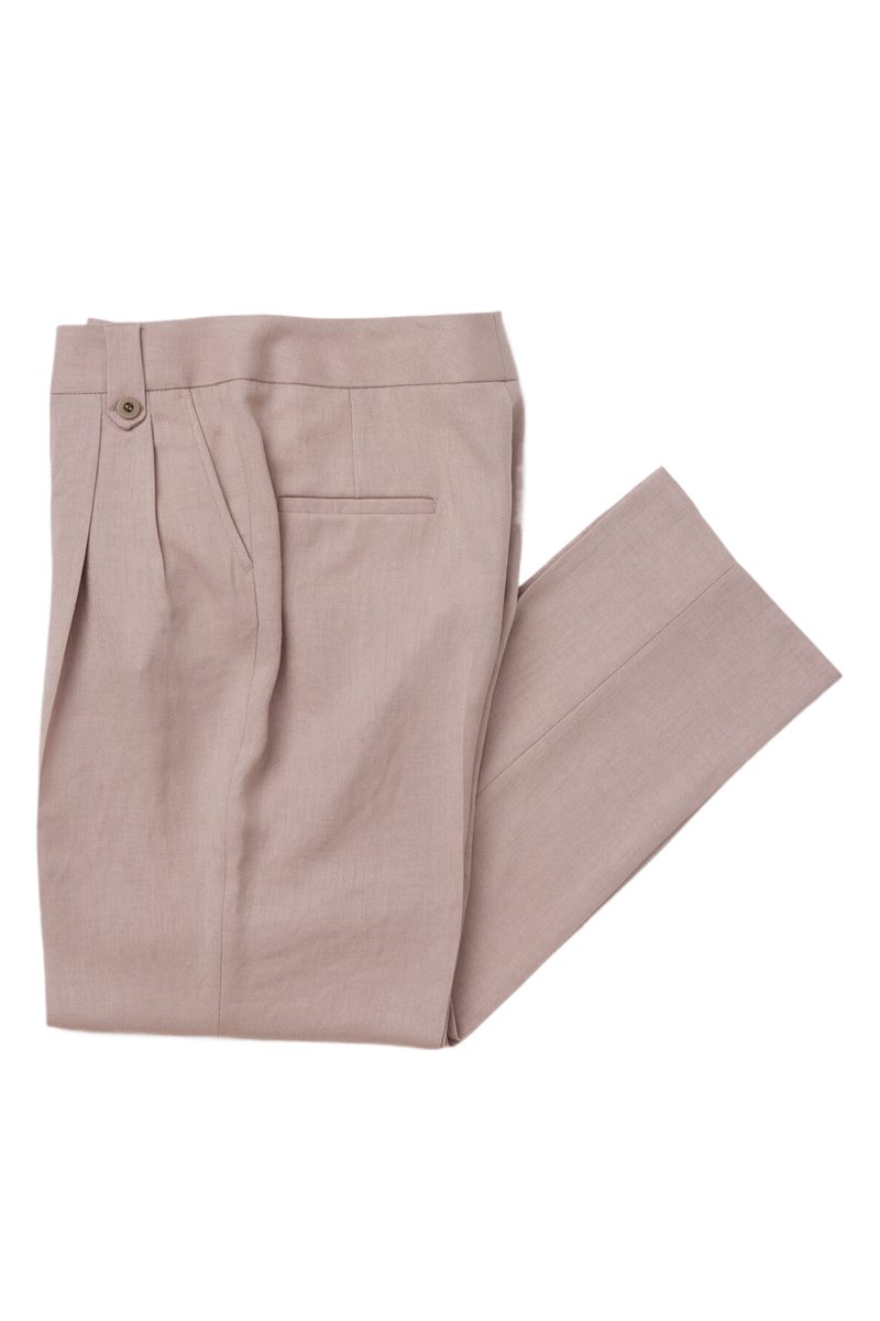 REHMAI Khaki Acetate Trousers, view 1 of 6
