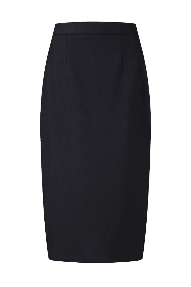 REHMAI Navy Stripe Wool Skirt, view 1 of 6