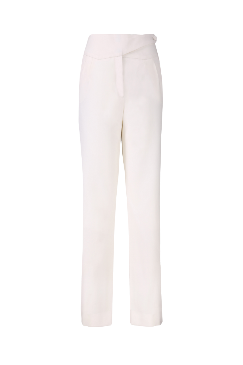 REHMAI White Wool Trousers, view 1 of 6