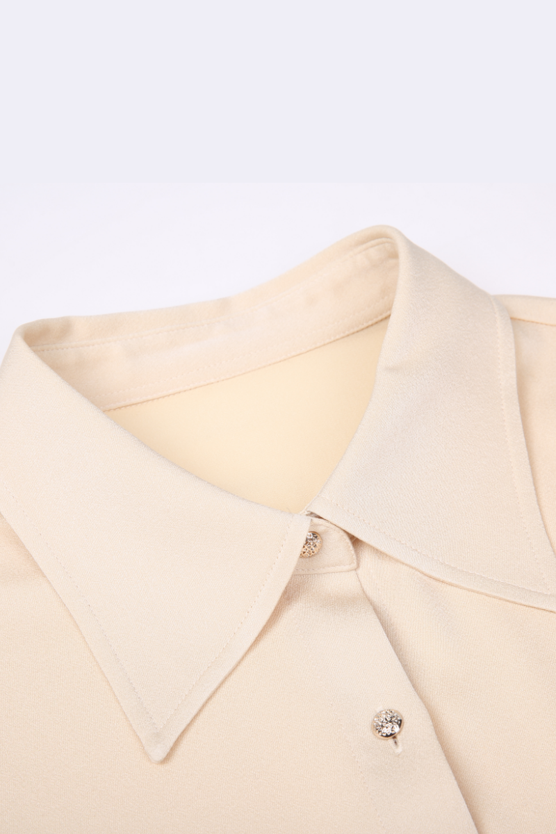 REHMAI Cream Acetate Shirt, view 2 of 4