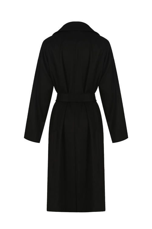REHMAI Black Cashmere Coat, view 2 of 3