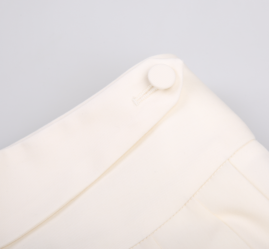 REHMAI White Wool Trousers, view 3 of 6