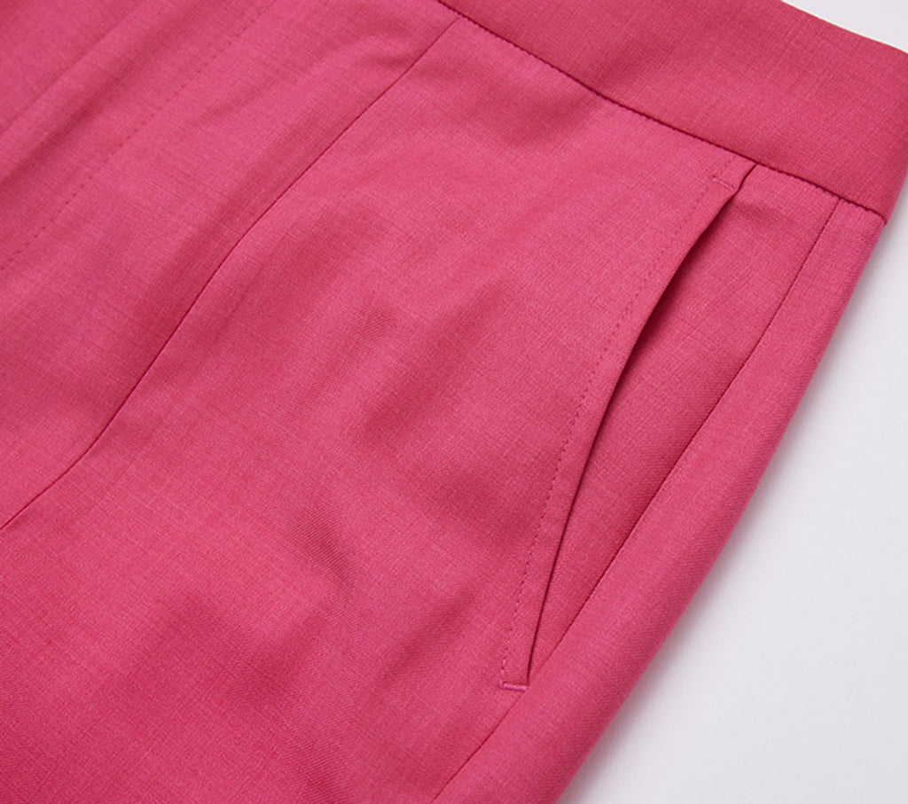 REHMAI Blue Textured Wool Trousers, view 3 of 5