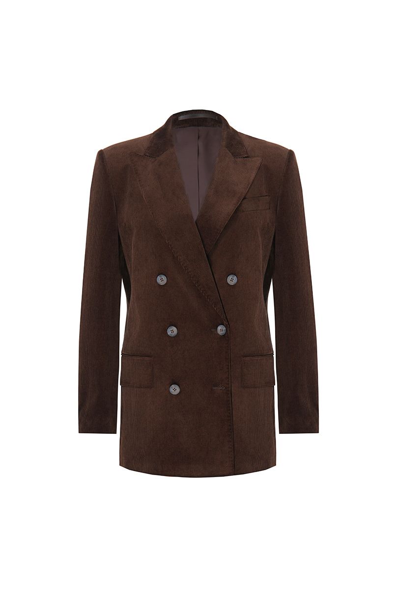 REHMAI Brown Stripe Cotton Jacket, view 1 of 8