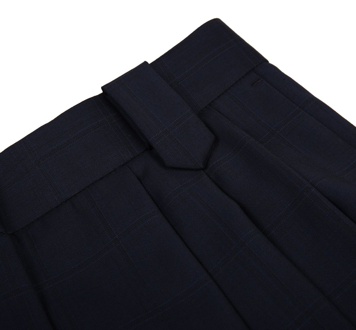 REHMAI Navy Check Wool Trousers, view 3 of 6