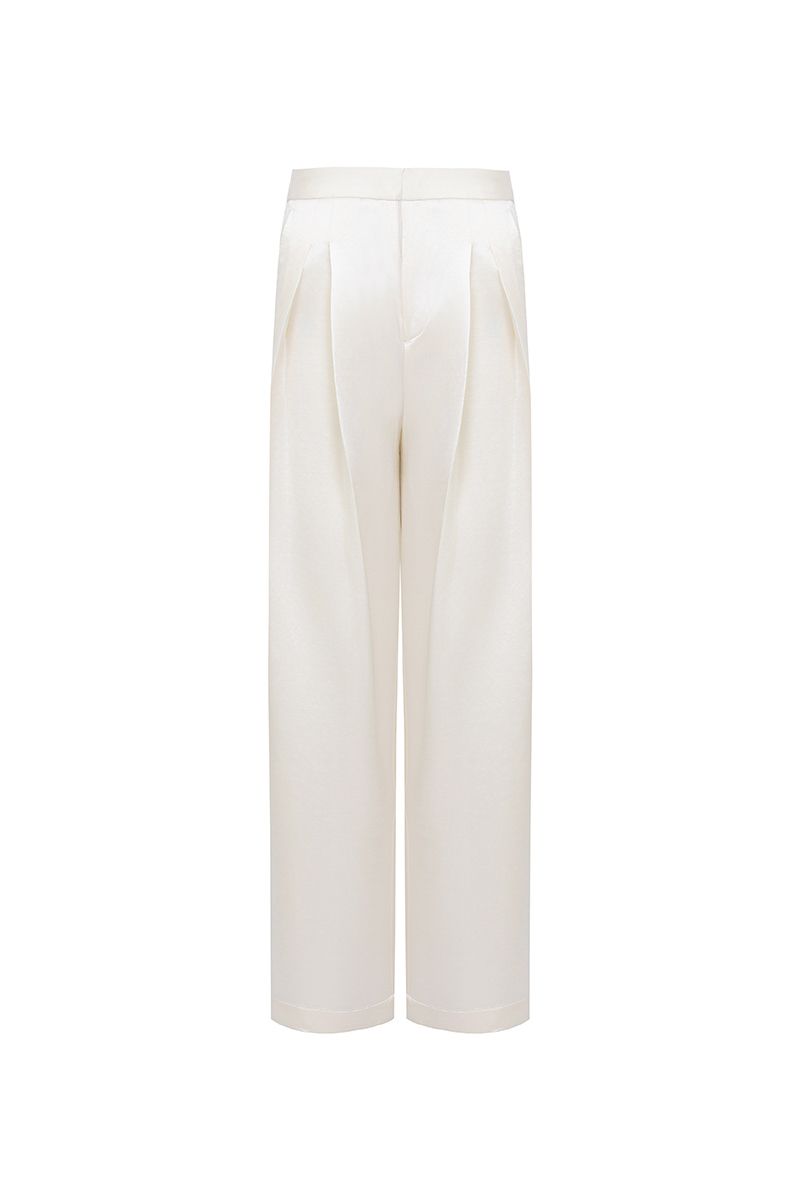 REHMAI Khaki Wool Trousers, view 1 of 3