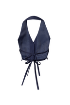 REHMAI Navy Stripe Wool Waistcoat, view 2 of 2
