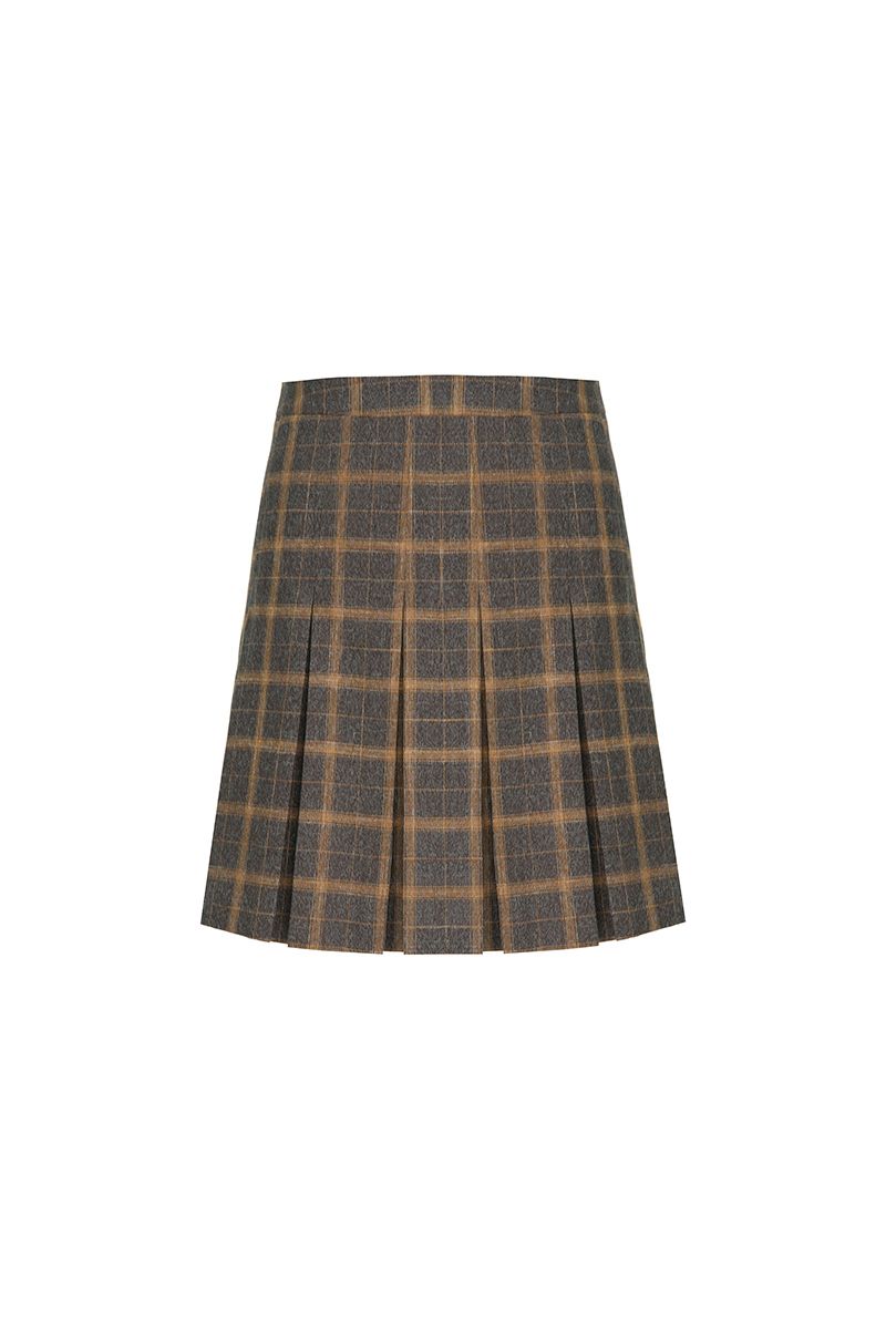 REHMAI Coffee Polyester Skirt, view 1 of 5